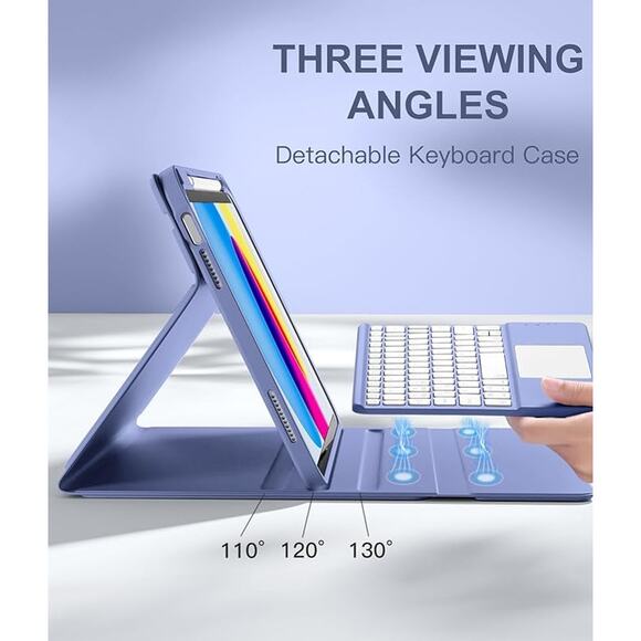 Compatible for iPad 11th 10th Gen Case w Keyboard Folio Cover w Pencil Holder - Picture 8 of 12